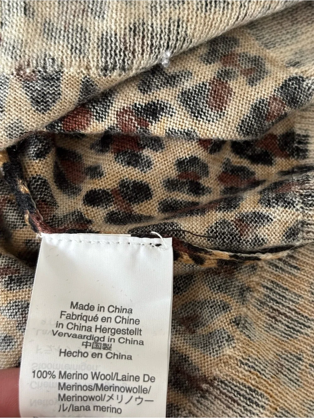 J. Crew Leopard-Print Crewneck Sweater in Brown & Cream